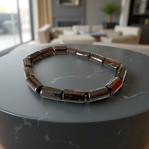 🔴 5 for $10 ONE Chunky Wooden Dark Brown Beaded Bracelet